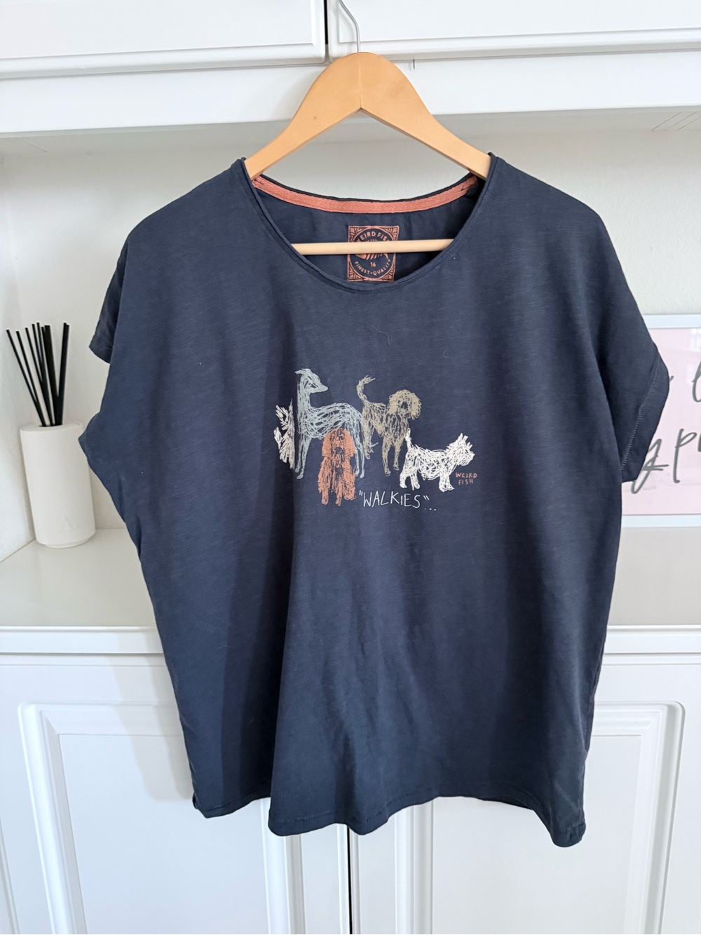 Weird Fish Navy Short Sleeve Graphic Dog Tee